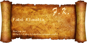 Fabó Klaudia névjegykártya