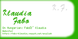 klaudia fabo business card